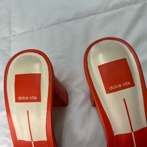 Dolce Vita priana Orange Heeled Mules sandals size 7.5 - Picture 10 of 13